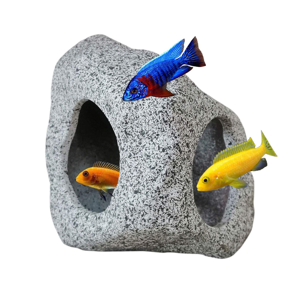 SpringSmart Aquarium Hideaway Rock Cave for Aquatic Pets to Breed, Play and Rest, Safe and Non-Toxic Ceramic Fish Tank Ornaments, Decor Stone for Aquascape - PawsPlanet Australia