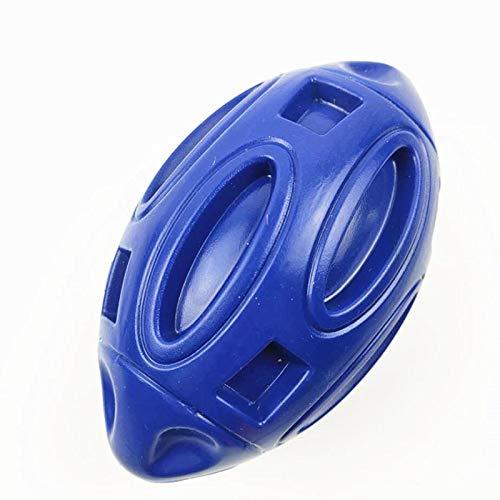 FOHYLOY Squeaky Dog Chew Toys Dog Ball, Durable Interactive Rugby Chew Ball for Small/Medium/Large Dogs(BLUE) BLUE - PawsPlanet Australia
