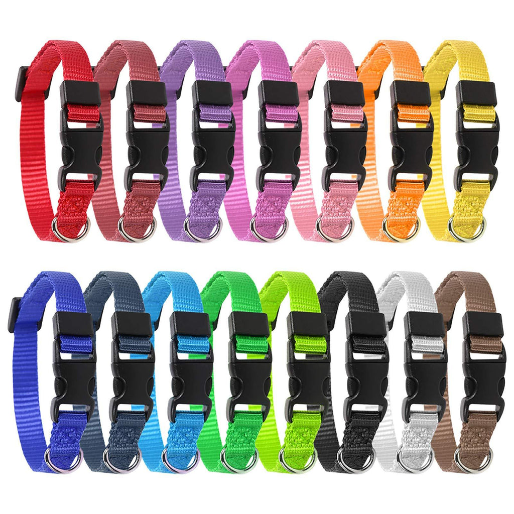 Heyu-Lotus 15 Pack Puppy Collars, Adjustable Puppy Whelping Collars Small Dog Safety Collars Soft Nylon Pet Collars for Small Dogs And Cats, Assorted Colors (multi, S) multi - PawsPlanet Australia