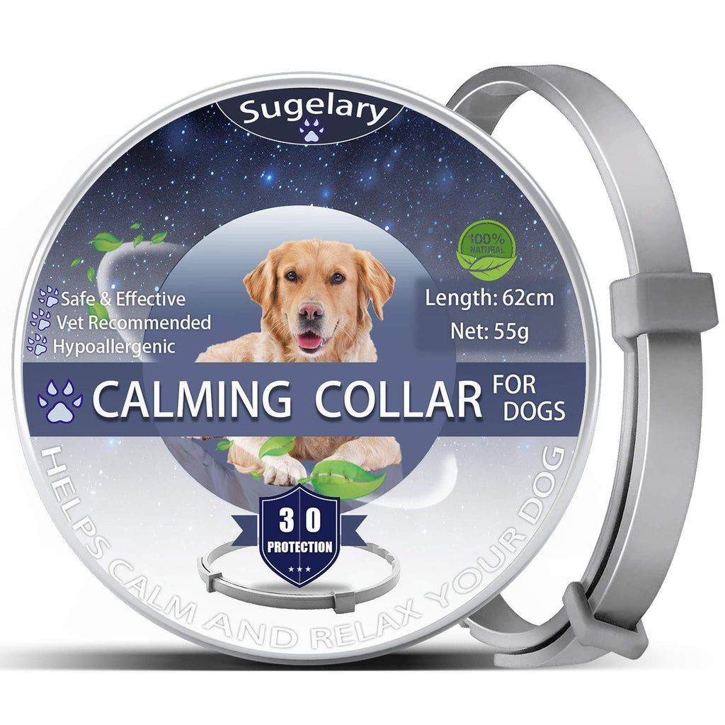 Sugelary Calming Collar for Dogs, Adjustable Anti-Anxiety Dog Collars, Natural Safe Calming Dog Collar, Waterproof Long Lasting Calming Pheromone Collar for All Dogs, 1 Pack (25Inch) - PawsPlanet Australia