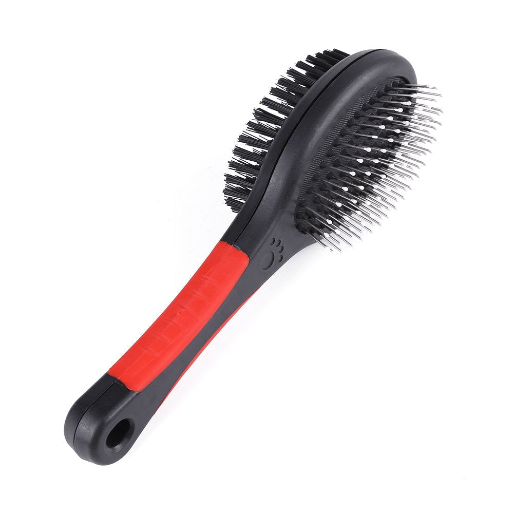 Double-Sided Bristle and Pin Pet Hair Brush Dog Hair Shedding Comb for Grooming & Massaging Dogs Cats(L) L - PawsPlanet Australia