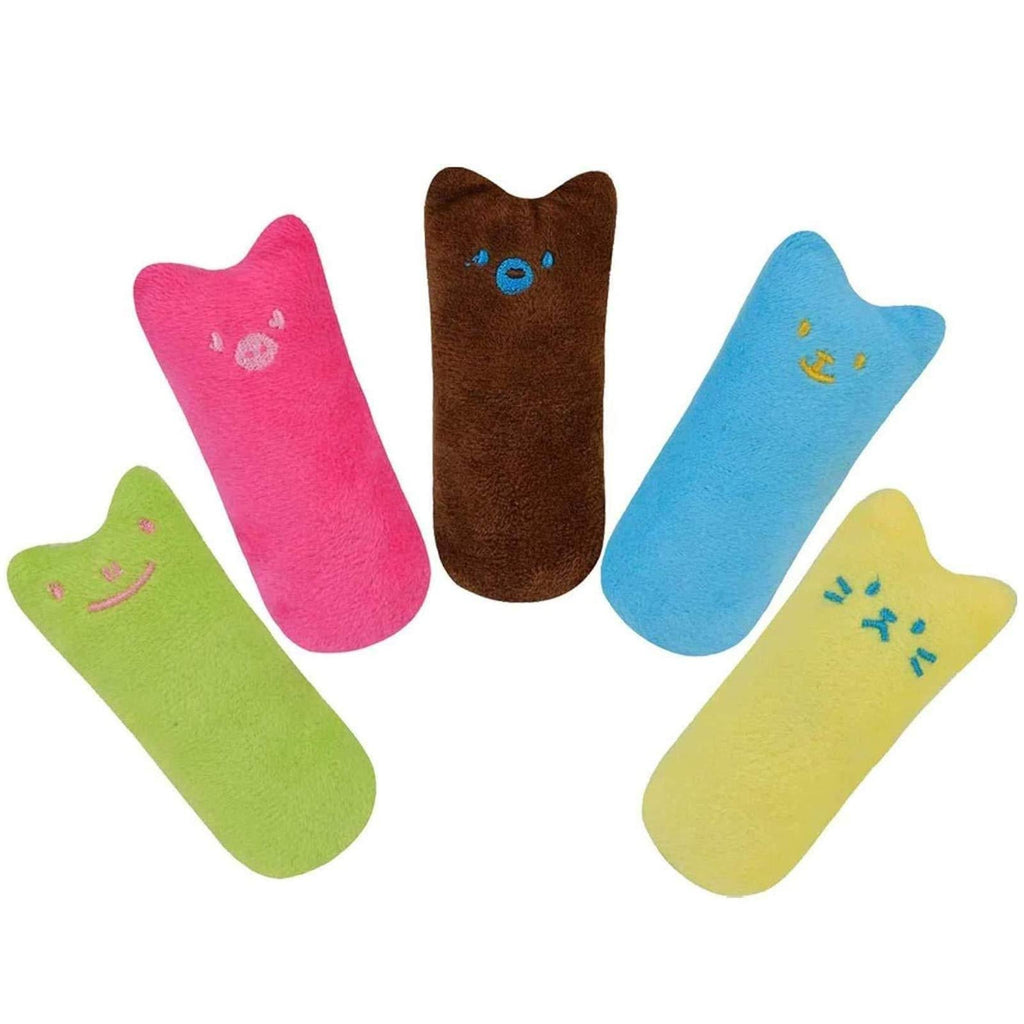 Soft Plush Cat Pillow for Cat Kitten Teeth Cleaning Cat Toys Cartoon Square Plush Wagging Interactive Pets Chewing Interactive Plush Cat Toys for Indoor Cats Pets,Perfect for Biting Kicking(5 Pieces) - PawsPlanet Australia