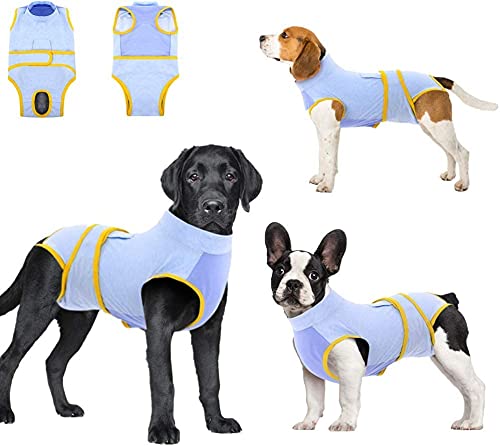 Recovery Suit for Dogs Cats After Surgery, Recovery Shirt for Male Female Dog Abdominal Wounds Bandages Cone E-Collar Alternative, Anti-Licking Pet Surgical Recovery Snuggly Suit, Soft Fabric Onesie XS(Back length:8.3-11.4") - PawsPlanet Australia