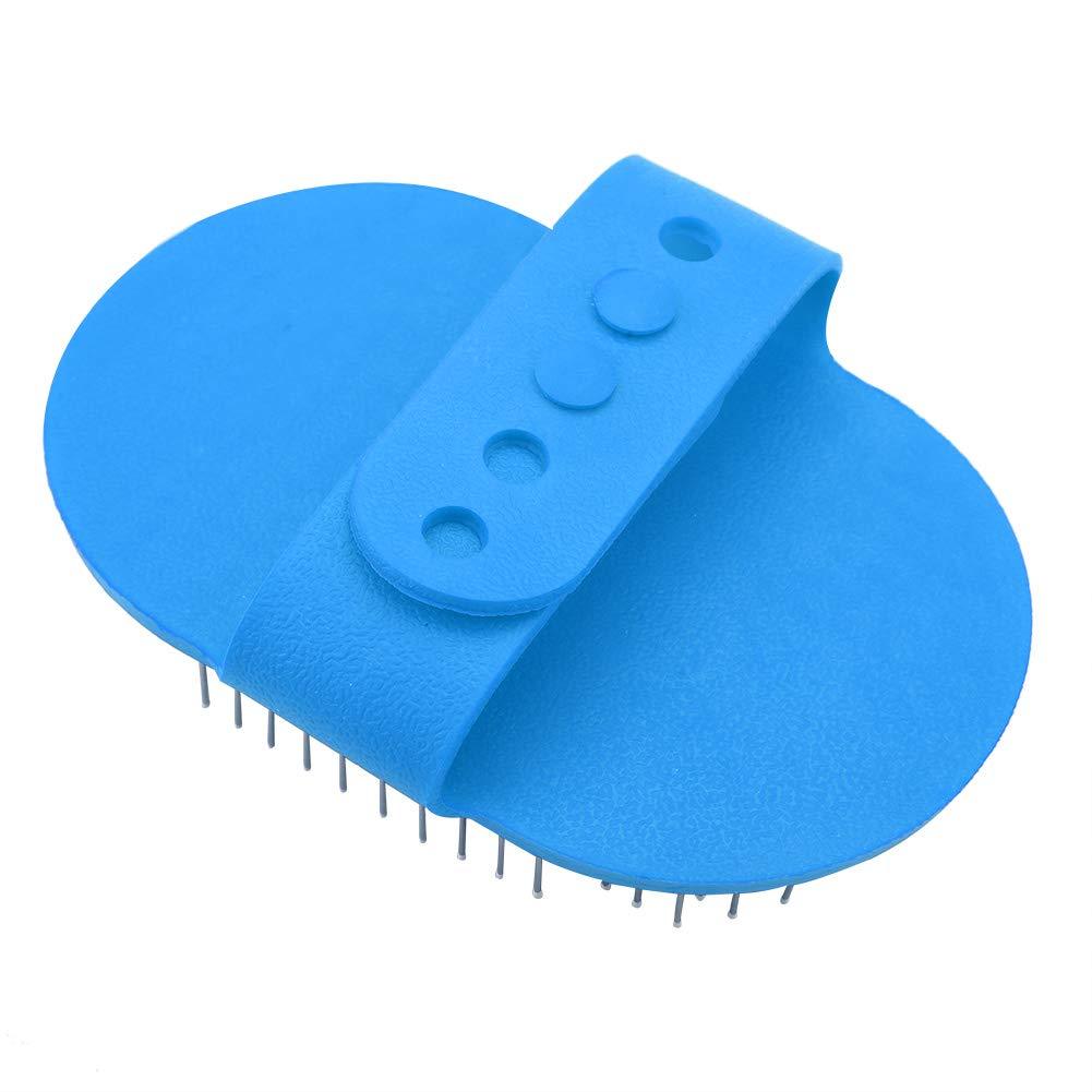 Oumefar Round Silicone Pet Bath Brush Pet Grooming Massage Rubber Comb with adjustable handle Comb Supplies for Haired Dogs Cats(Blue) Blue - PawsPlanet Australia