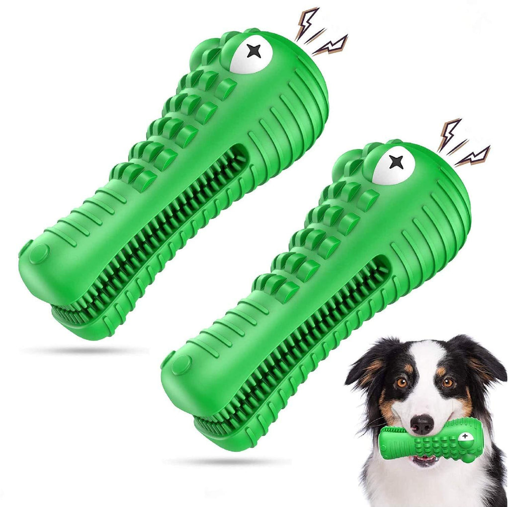 Am Bulan 2 Pack - Alligator Chew Toys for Medium/Large Dogs - Indestructible Aggressive Chewers Toy - Dental Care & Teeth Cleaning - PawsPlanet Australia