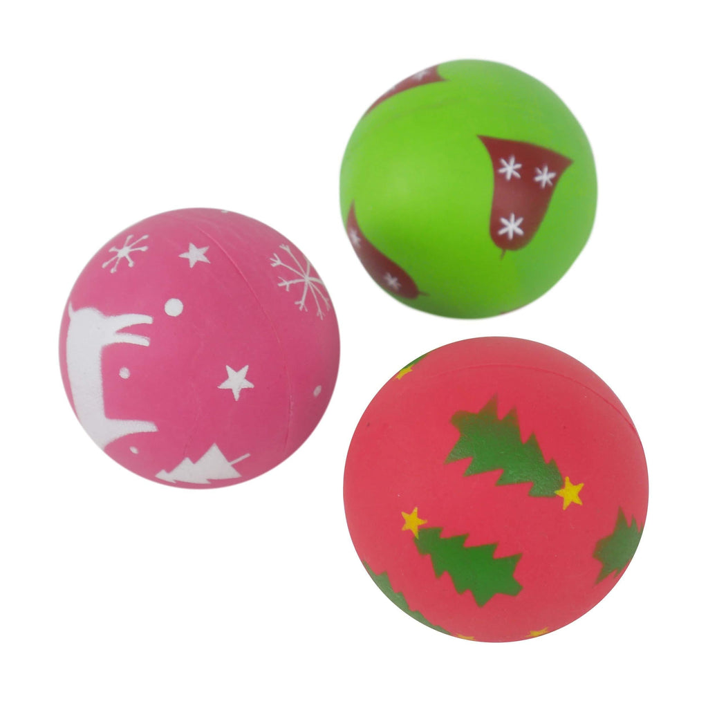 Rosewood Festive Rubber Dog Ball - Assorted Designs (1 Ball Supplied) - PawsPlanet Australia