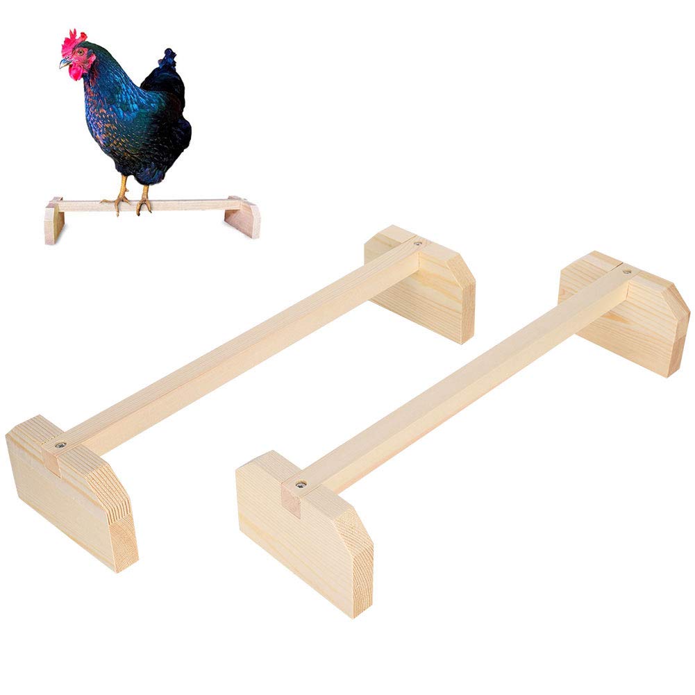 Chicken Wooden Perches, 2pcs Large Wooden Bird Stand Training Hens Roosting Bar for Coop and Brooder Parrots - PawsPlanet Australia