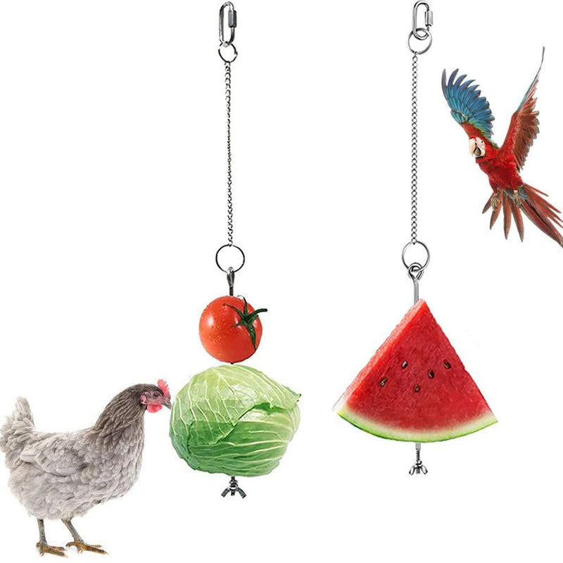 ASOCEA 2 Pack Bird Food Holder Pet Parrot Treat Skewer Chicken Vegetable Fruit Hanging Feeder Toy Foraging Hanging Food Feed Tool for Hens Birds Small Animals - PawsPlanet Australia