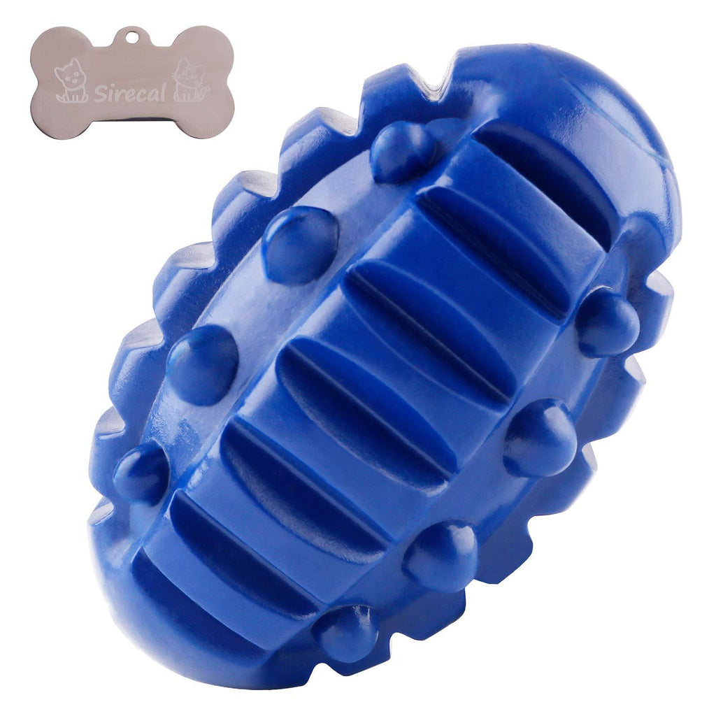 FancyWhoop Squeaky Dog Toys for Aggressive Chewers 100% Natural Rubber Puppy Chew Ball with Durable Squeaky for Medium and Large Breed Pet Toys Blue - PawsPlanet Australia
