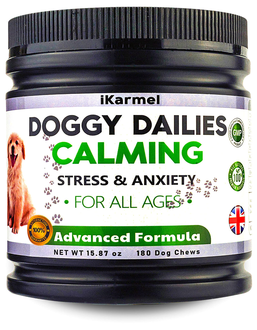 iKARMEL | Dog Calming Tablets | Anxiety, Stress & Nervous Relief in 4-6 weeks | Natural Dog Supplements | XL 180 Chews - PawsPlanet Australia