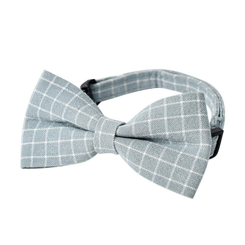 Lichi New Gray Bow Ties for Dogs Plaid Bow Tie Pet Collars Adjustable Cat Collar-S S( 16CM-32CM) Gray Bow Tie - PawsPlanet Australia