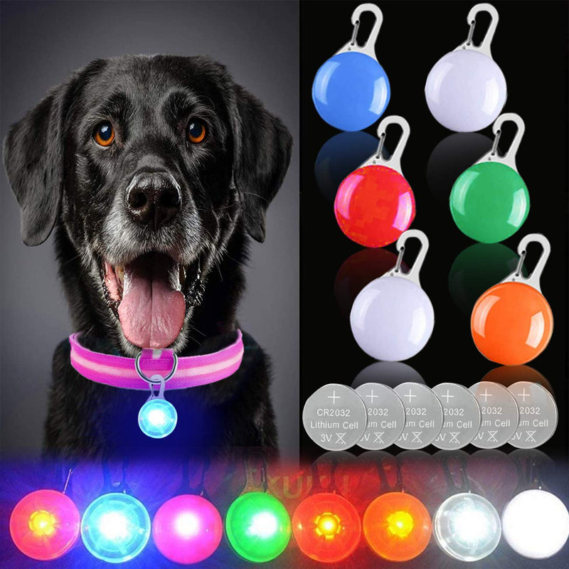 YMCCOOL Cat Dog led light collar, pet lights for collars,6 Pack Waterproof led Lights for Collars Keychain Light,Safety Pet Light for Night Walking with 3 Flashing Modes (6 Extra Batteries) Colorful 6 - PawsPlanet Australia