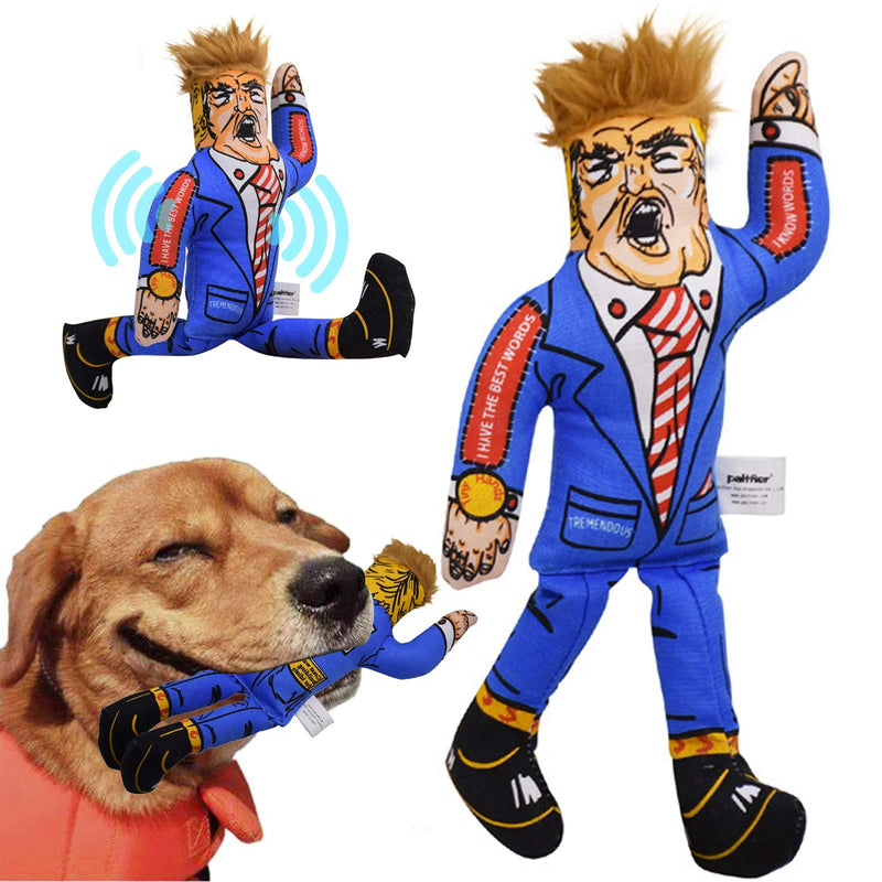 FONGKE Dog Squeaky Toy President Donald Trump Chew Toy for Small Medium Large Dog, Durable Dog Toy Gift - PawsPlanet Australia