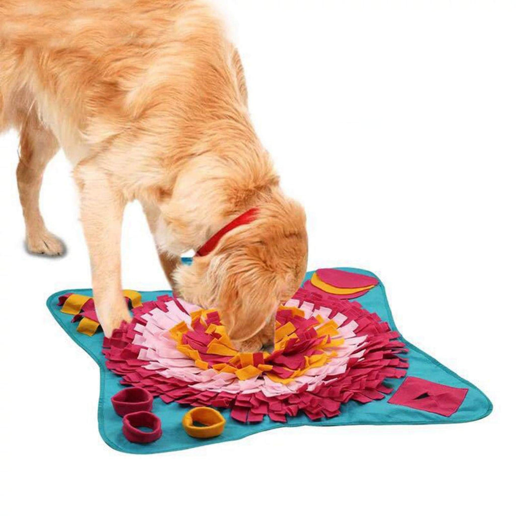 POHOVE Snuffle Mat For Dogs,Washable Pet Feeding Mat Nosework Training Mats,Interactive Puzzles Toys For Stress Release,Non Slip Sniffing Games Slow Feeding Bowl For Cats 27.56x27.56inch - PawsPlanet Australia