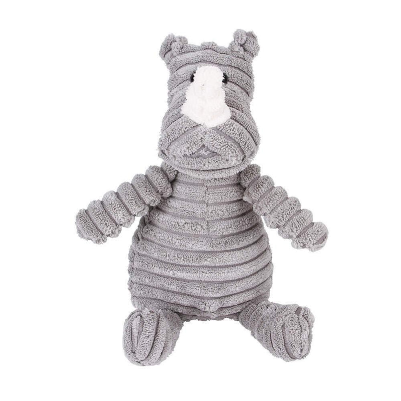 Fetching Plush Soft Puppy Toy, Squeaky Dog Teddy, Fun Dog Toys for Teething Puppies, Calming Interactive Dog Toy, Animal Character Stuffed Doggy Gift (Rhino Cord) Rhino - PawsPlanet Australia