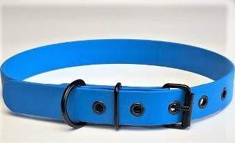 KLASSY K9 BLUE/BLACK BIOTHANE BUCKLE DOG COLLAR 19"-23" 48CM-58CM 25MM WIDE LARGE WATERPROOF HYPOALLERGENIC VEGAN DURABLE - PawsPlanet Australia