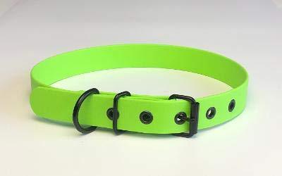 KLASSY K9 LIME GREEN/BLACK BIOTHANE BUCKLE DOG COLLAR 19"-23" 48CM-58CM 25MM WIDE LARGE WATERPROOF HYPOALLERGENIC VEGAN DURABLE - PawsPlanet Australia