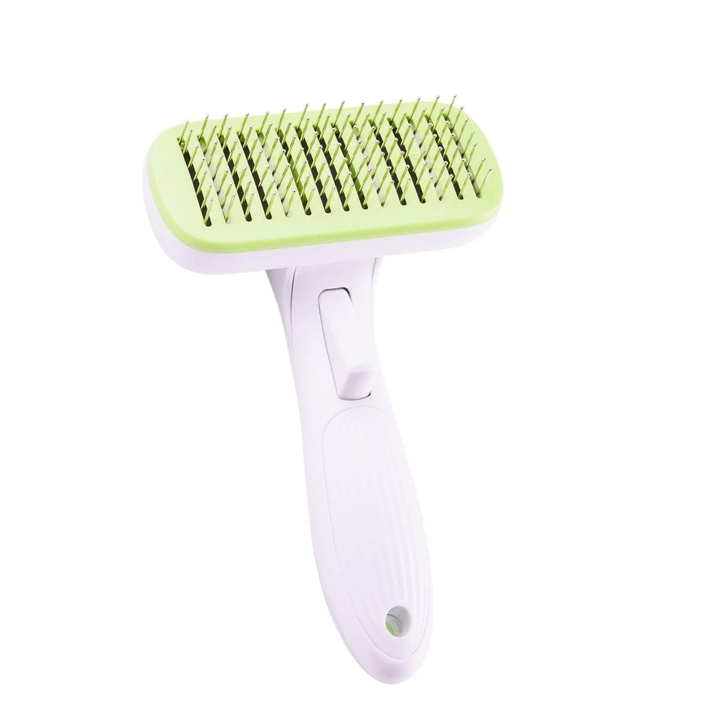 Cmonami Slicker Dog Comb Brush, Pet Grooming Comb Brush, Easy to Remove Hair and Dirt Cleaning brush, Suitable For Dogs and Cats With Medium Long Short Hair - Green - PawsPlanet Australia