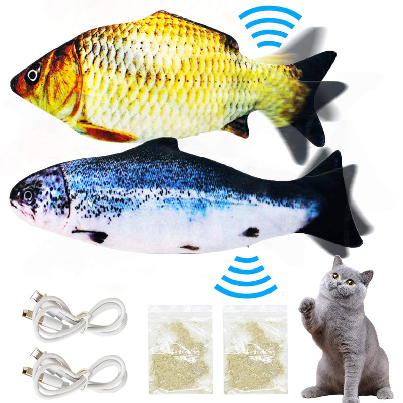 Jielucix Cat Toys for Indoor Cats Interactive Fish Kitten Toys with USB Rechargeable Perfect for Biting Moving Tail Realistic (Salmon Crucian Carp) Salmon Crucian Carp - PawsPlanet Australia