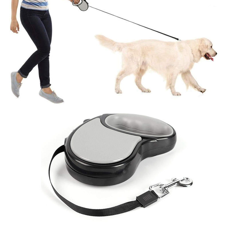 LxwSin 5M Retractable Dog Leash, Extended Dog Lead, Heavy Duty Tangle Free Pet Lead Durable Dog Leash with Anti-Slip Handle, Automatic Extendable Dog Training Running Protected Leash Up to 20KG, Gray B - PawsPlanet Australia