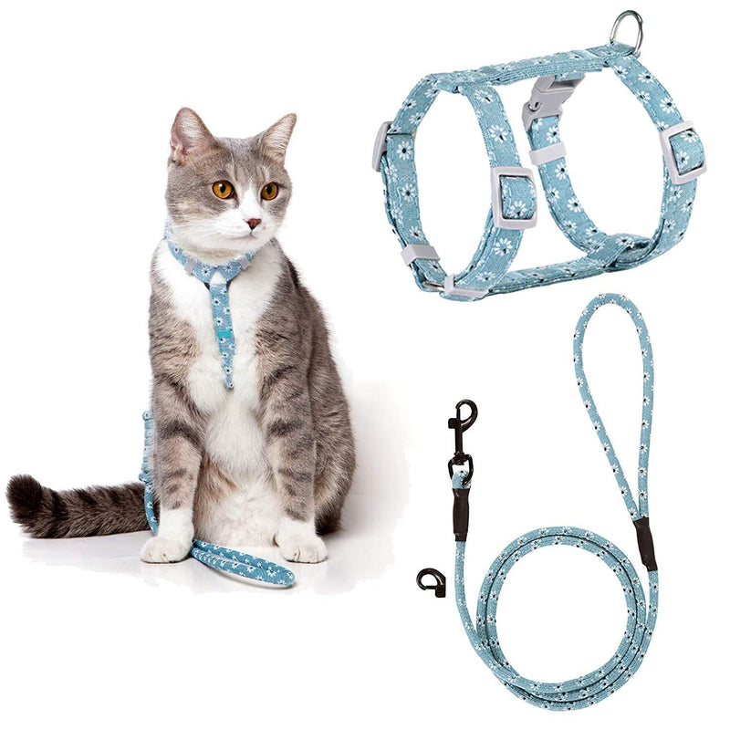 Simon Lee Woodham Cat Harness and Leash, Adjustable Vest Harnesses for Cats, for Cat Small Pet Outdoor Walking, Escape Proof Chest Strap with Safety Buckle (Light Green) - PawsPlanet Australia