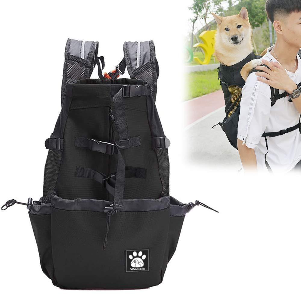 Woolala Light Weight Pet Carrier Backpack for Small and Medium Dogs, Veterinarian Approved Safe Bag for Travel - Easy Take Space Saving (XL, Upgraded- Black) XL - PawsPlanet Australia