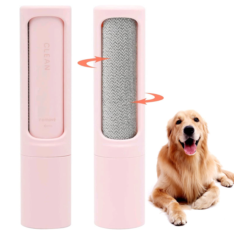 XuanHe Rotating Hair Remover Brush, Reusable Small Lint Roller, Self Cleaning Hair Remover for Clothes, Portable & Lightweight Lint Brush for Pet Fur, Clothes Fluff, Sofa Fuzz, Bedding (Pink) - PawsPlanet Australia
