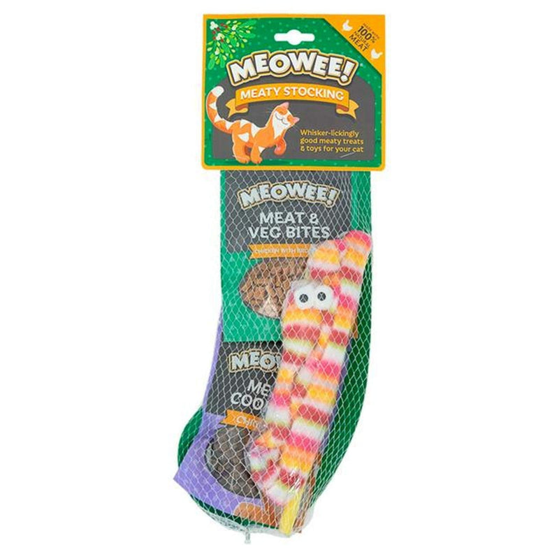 Paradise Pets CHRISTMAS CAT STOCKING WITH MEATY TREATS AND PLUSH SNAKE WAND BY ARMITAGE GOOD GIRL MEOWEE - PawsPlanet Australia