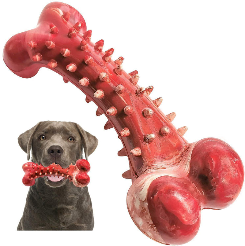 V-HANVER Dog Toy for Aggressive Chewers Large Breed Chew Bone for Large Medium Small Dogs Durable Tough Pet Toy Made with Non-Toxic Rubber, Beef Flavored Red - PawsPlanet Australia