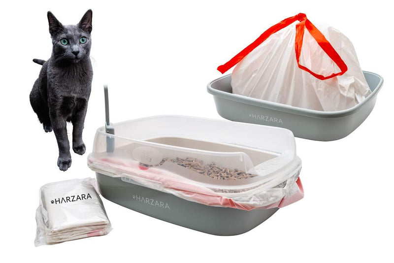 Harzara Premium Cat Litter Large Liners/Bags (10 Pack). Biodegradable, Leakproof & Drawstring Design for an Easy Quick Clean Up. - PawsPlanet Australia