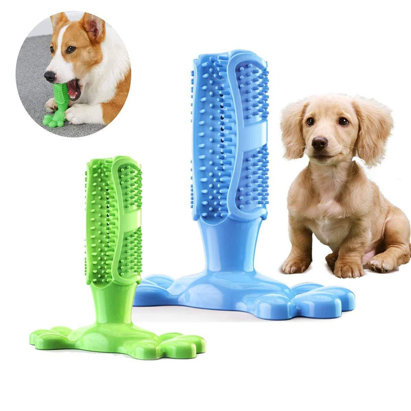 Xiuyer Dog Toothbrush Stick Toy, 2pcs Small Puppy Natural Rubber Oral Care Treats Doggy Teeth Cleaning Massager Dog Chew Tooth Cleaner Brushing Stick For Medium Large Dogs Puppy Dental Care(L M) - PawsPlanet Australia