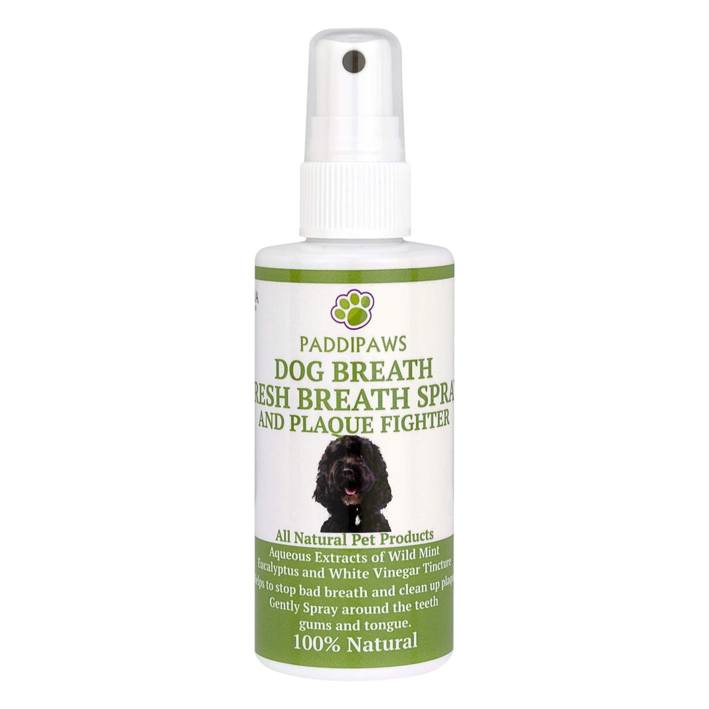 PADDIPAWS DOG BREATH SPRAY - 100% NATURAL - Attacks Harmful Bacteria in the Dogs mouth. Stops Bad Breath. Reduces Tartar while controlling Plaque build-up, leaving the mouth Cleaner and Healthier. - PawsPlanet Australia