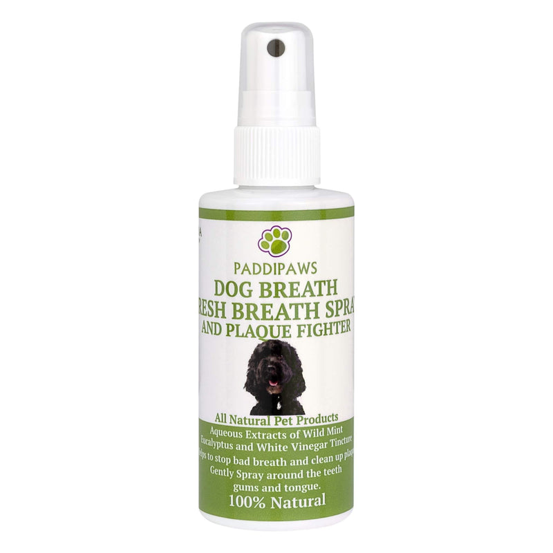 PADDIPAWS DOG BREATH SPRAY - 100% NATURAL - Attacks Harmful Bacteria in the Dogs mouth. Stops Bad Breath. Reduces Tartar while controlling Plaque build-up, leaving the mouth Cleaner and Healthier. - PawsPlanet Australia