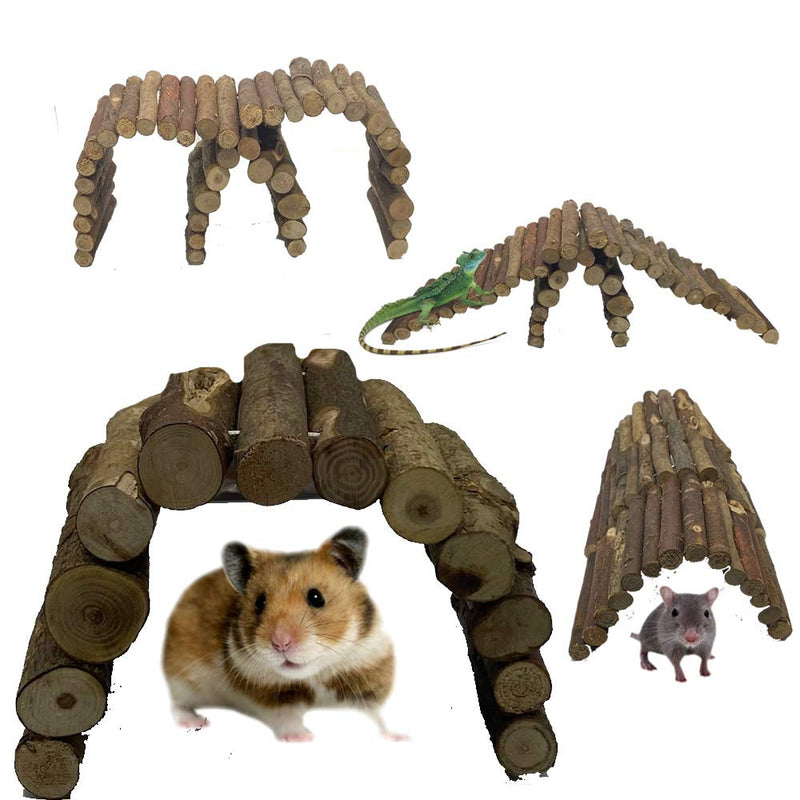 Pet Small Animal Toys Accessories Wooden Bendy Bridge Mouse Hamster Rat Gerbil Chinchilla Reptile Chew Hide - PawsPlanet Australia