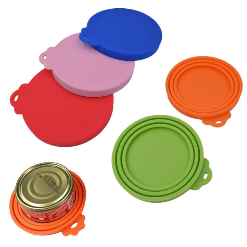 N\A 5 Pack Pet Can Covers Silicone Can Lids 3 Standard Size Food Cans Universal Food Cover for Dogs and Cats - PawsPlanet Australia