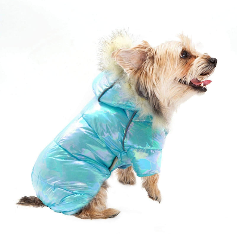 Waterproof Small Dog Coats for Winter - Warm Padded Pet Puppy Dog Snow Jacket - Cute Hoodie Clothes for Small Dogs Cat Puppies 10 Blue - PawsPlanet Australia