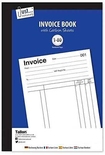 XEN LABS Invoice Books Notebook- Just Stationery- with Pages Numbered 1-80 - PawsPlanet Australia