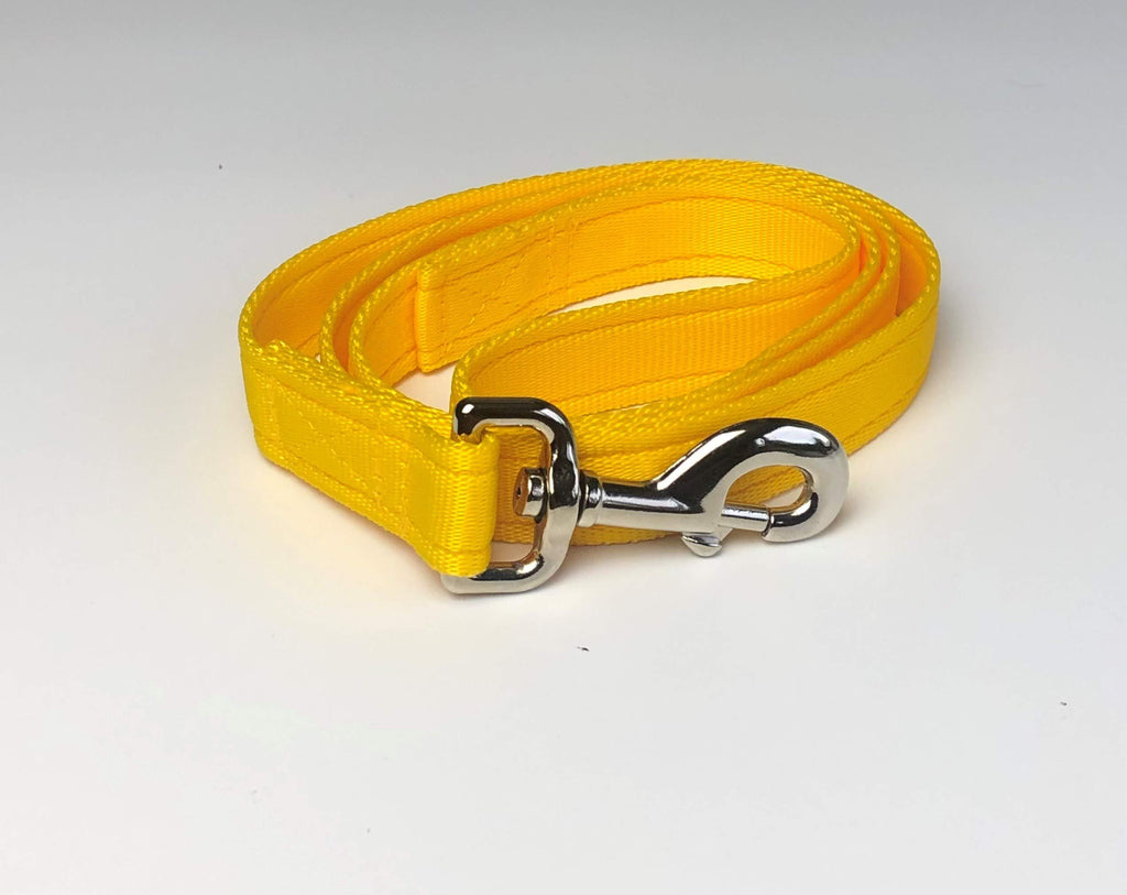 KLASSY K9 DOG LEAD YELLOW CUSHION WEBBING 1" WIDE - PawsPlanet Australia