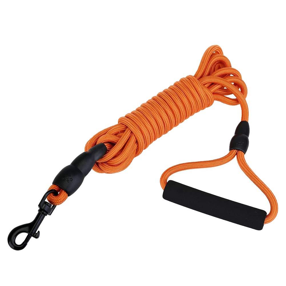 XYDZ Vivifying Dog Check Cord, 5M/16FT Long Dog Rope Lead with Handle Weather Resistant & Strong Material Long Rope Nylon Recall Obedience Line Leash for Puppy and Small Dogs, Orange - PawsPlanet Australia
