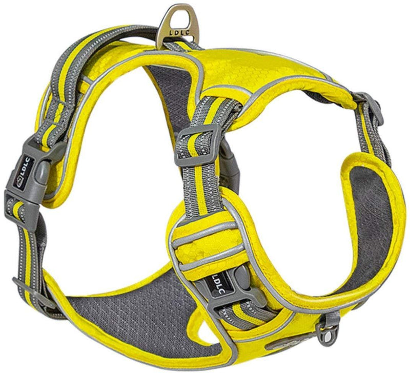 The Dogs DangLeads. No Pull Dog Harness, Hi Vis, Reflective, Padded & Adjustable, All Weather Durable No-Choke Safety Dog Harness. 4 Vibrant Colours in Four Different Sizes. (Small Hi Vis Yellow) Small - PawsPlanet Australia