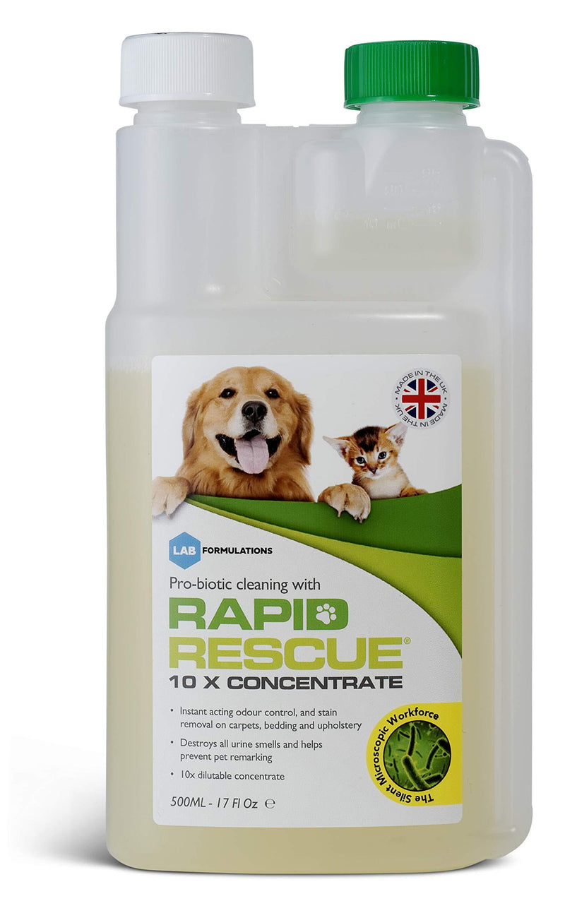 Rapid Rescue | 10x Concentrate refill | Pet Odour Eliminator Urine Smell Remover | Natural Microbe Enzymatic Green Solution Probiotic Fast-Acting on Cat & Dog Stains on Carpets, Wood, Cars - PawsPlanet Australia