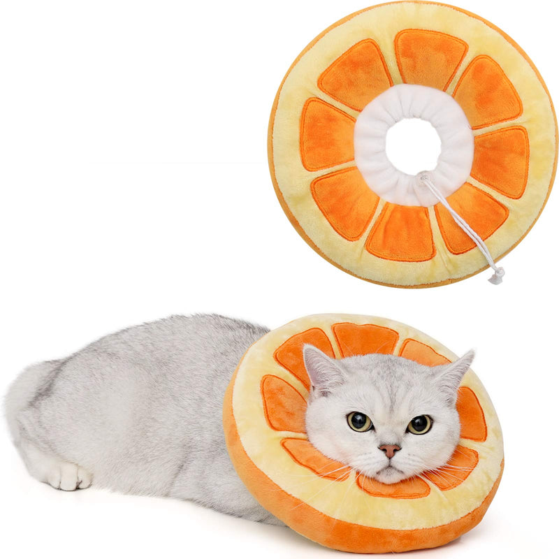 ANWA Adjustable Cat Cone Collar Soft, Cute Cat Recovery Collar, Cat Cones After Surgery for Kittens Small (under 7 lbs) Orange - PawsPlanet Australia