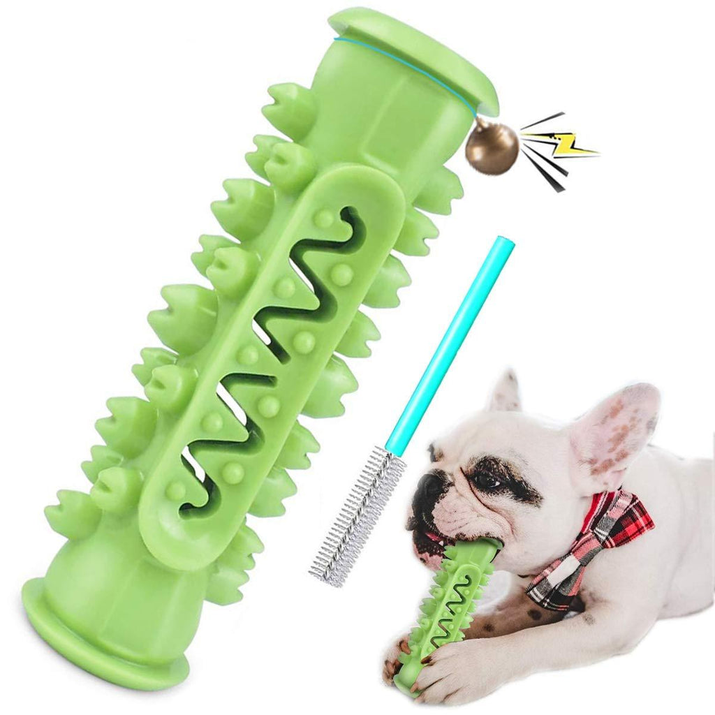Dog Chew Toy, GLOMI Indestructible Puppy Chew Toys Dog Toothbrush Stick Natural Rubber Dental Care Dog Teeth Cleaning Toy for Small Medium Aggressive Chewer Green - PawsPlanet Australia
