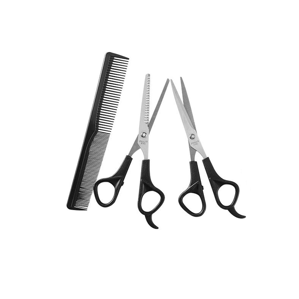 YUEMING 3Pcs Dog Grooming Scissors Set, 6.6inch Stainless Steel Pet Trimmer with Cutting Scissors Thinning Shear Curved Scissors Grooming Comb Hair Care for Cat Dog - PawsPlanet Australia