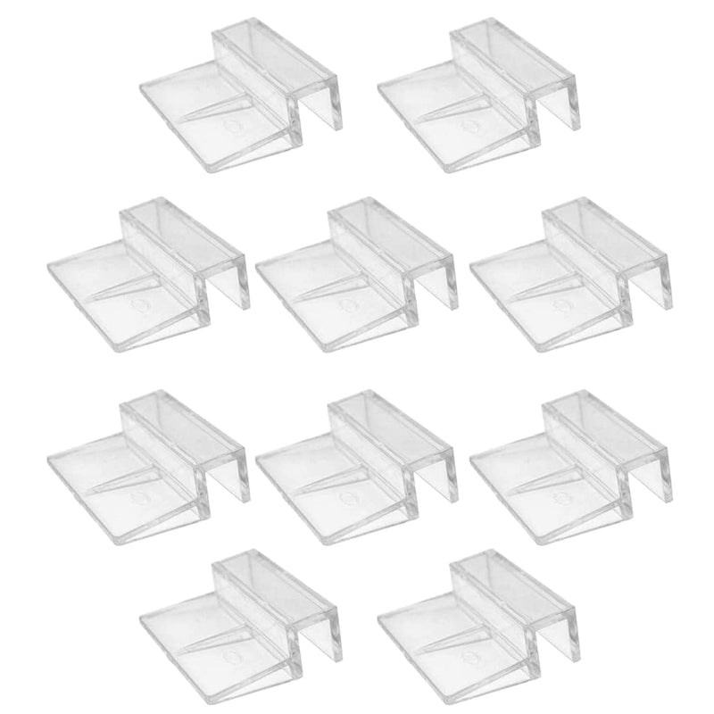 DXIA 10Pcs Aquarium Fish Tanks Glass Cover Clip, 6mm Clear Color Aquarium Fish Tank Glass Cover Clip Support Holder, Universal Acrylic Aquarium Lid Hood Clips for Rimless Aquariums - PawsPlanet Australia