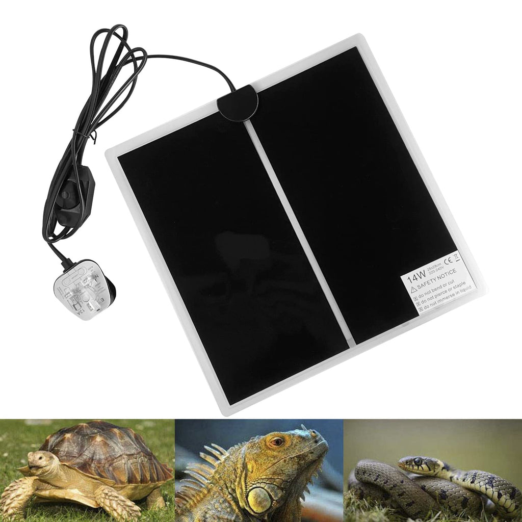 PeSandy Reptile Heating Mat with Temperature Adjustment, 14W 11 x 11 inch Non-Adhesive Heat Pad for Reptiles Tortoise Snakes Lizard Gecko Hermit Crab Turtle Amphibians - Removable Under Tank Heat Pad - PawsPlanet Australia