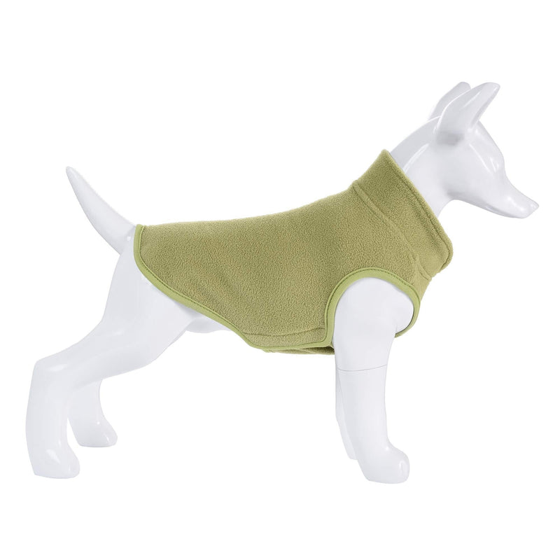 Mile High Life | Dog Fleece Vest | Adjustable Chest Size | Easy Step in Easy Closure | Small Dogs Cats Pets ( S,Green ) S (Girth: 16"-18", Length: 12") Green - PawsPlanet Australia
