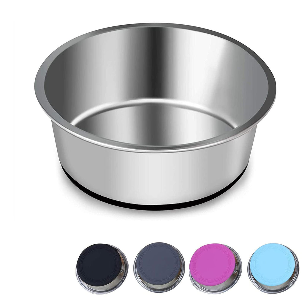 SUOXU Thick Stainless Steel Dog Bowl, Dog Cat Plate Bowls With Non-slip silicone Bases,Puppy Feeding Bowls,Dishwasher Safe Dog Cat Water Bowls and Feeder Bowls?S-14cm? S Black - PawsPlanet Australia