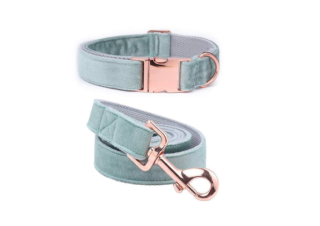 Velvet Dog Collar and Lead set for luxury Fashion pup (Medium(37-50cm)) Medium(37-50cm) - PawsPlanet Australia