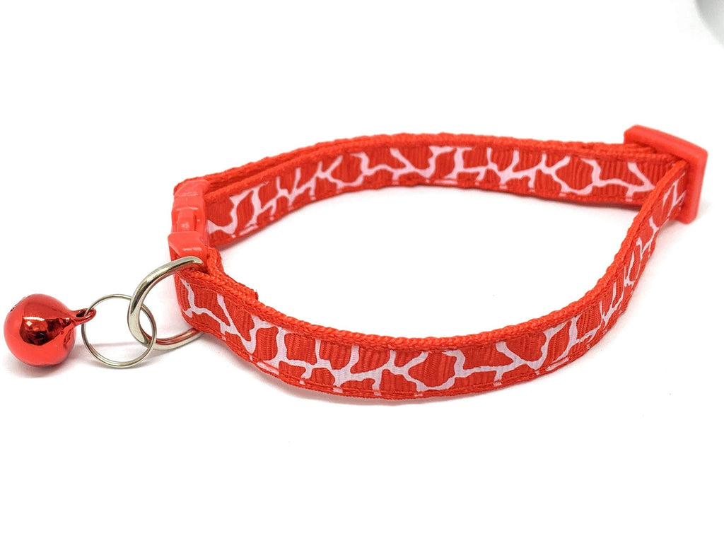 Vape Sharks Cat Collar with Bell to Stop Hunting Behaviour. Reflective, Adjustable, Safe, Patterned for Kitty, Puppy, Kitten or Small Dog/Pet (Red, Giraffe) Red Giraffe - PawsPlanet Australia